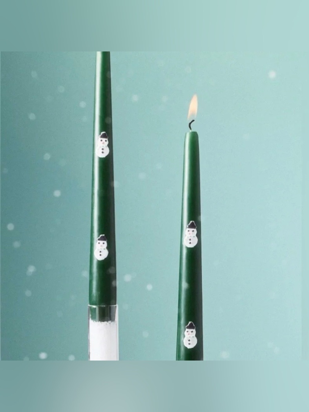 ANTHROPOLOGIE Snowman Taper Candles